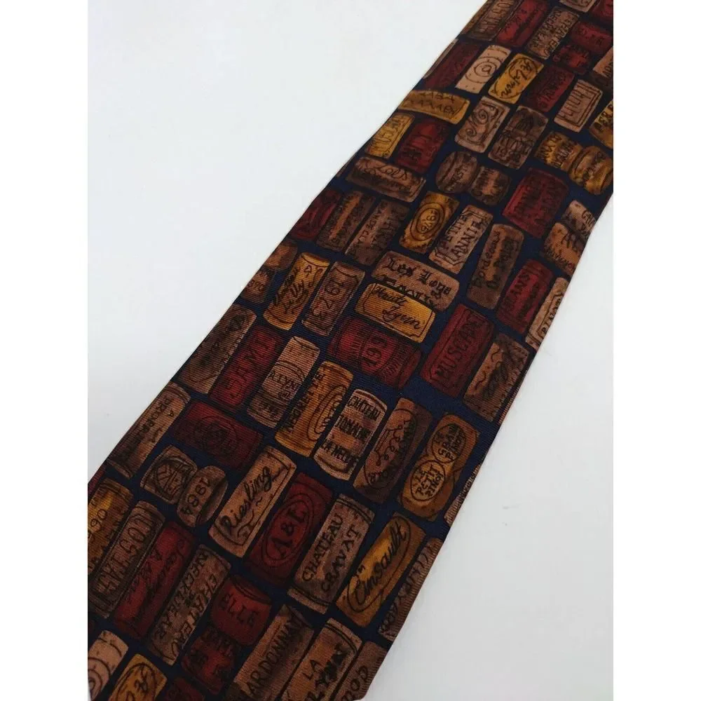 Alynn Neckwear Tie Lot Of 2 Scales Of Justice and In Vino Veritas USA Made Silk